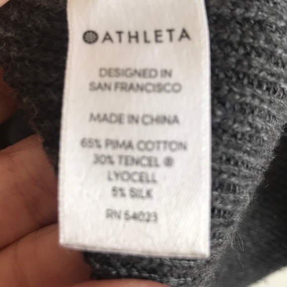 ATHLETA brand long sweater in ribbed charcoal grey - Picture 4 of 4